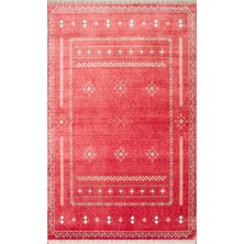 Eko Halı Zara ZR20 Red Multy Etnik Desenli Hav Vermeyen Özel Tezgahlarda Üretilen Uşak Halısı