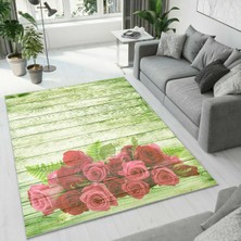 Colorix Carpet Dijital Baskı Dekoratif Kaymaz Taban Yıkanabilir Halı NO:1300