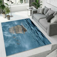 Colorix Carpet Dijital Baskı Dekoratif Kaymaz Taban Yıkanabilir Halı NO:1469