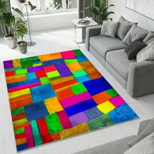Colorix Carpet Dijital Baskı Dekoratif Kaymaz Taban Yıkanabilir Halı NO:1044