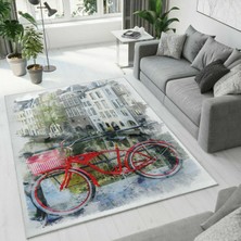 Colorix Carpet Dijital Baskı Dekoratif Kaymaz Taban Yıkanabilir Halı NO:1637