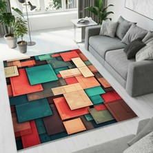 Colorix Carpet Dijital Baskı Dekoratif Kaymaz Taban Yıkanabilir Halı NO:1810