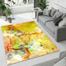 Colorix Carpet Dijital Baskı Dekoratif Kaymaz Taban Yıkanabilir Halı