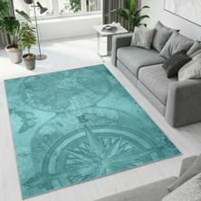 Colorix Carpet Dijital Baskı Dekoratif Kaymaz Taban Yıkanabilir Halı