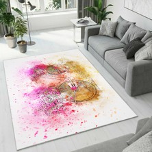 Colorix Carpet Dijital Baskı Dekoratif Kaymaz Taban Yıkanabilir Halı