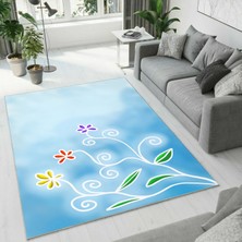 Colorix Carpet Dijital Baskı Dekoratif Kaymaz Taban Yıkanabilir Halı
