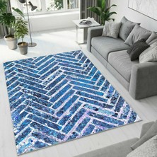 Colorix Carpet Dijital Baskı Dekoratif Kaymaz Taban Yıkanabilir Halı