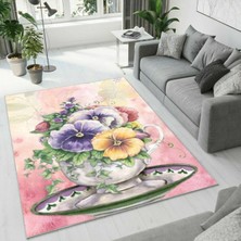 Colorix Carpet Dijital Baskı Dekoratif Kaymaz Taban Yıkanabilir Halı