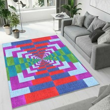 Colorix Carpet Dijital Baskı Dekoratif Kaymaz Taban Yıkanabilir Halı NO:1604