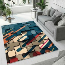Colorix Carpet Dijital Baskı Dekoratif Kaymaz Taban Yıkanabilir Halı
