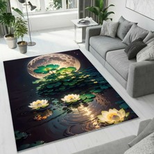 Colorix Carpet Dijital Baskı Dekoratif Kaymaz Taban Yıkanabilir Halı