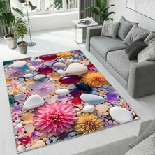 Colorix Carpet Dijital Baskı Dekoratif Kaymaz Taban Yıkanabilir Halı
