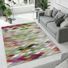 Colorix Carpet Dijital Baskı Dekoratif Kaymaz Taban Yıkanabilir Halı