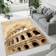 Colorix Carpet Dijital Baskı Dekoratif Kaymaz Taban Yıkanabilir Halı
