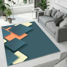 Colorix Carpet Dijital Baskı Dekoratif Kaymaz Taban Yıkanabilir Halı