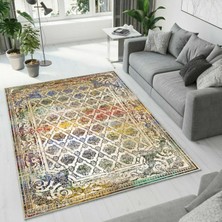 Colorix Carpet Dijital Baskı Dekoratif Kaymaz Taban Yıkanabilir Halı