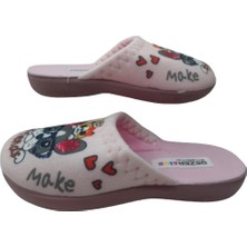 Gezer Kız Çocuk Pembe Kedi Köpek Figürlü Ev Içi Terlik GZRR62-028