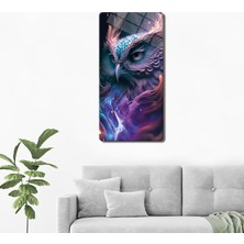 Decorita Cam Tablo | Modern Art Serisi | Artistic Owl | 40CM x 80CM