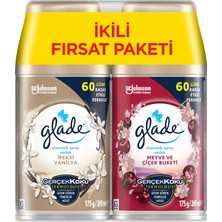 Glade Oda Kokusu Otomatik Sprey 2'li Yedek İpeksi Vanilya ve Meyve Çiçek Buketi 269 Mlx2