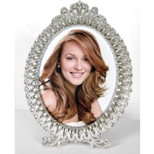 Renk Store Dekoratif Taşlı Oval Fotoğraf Çerçeve 20 x 25 cm