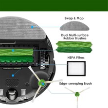 Remedy Irobot Roomba Combo I5, I5+,j5, J5+ Fırça Silindirleri, Hepa Filtreler, Paspas Pedleri, Yan Fırçalar Için Yedek Aksesuar Seti (Yurt Dışından)