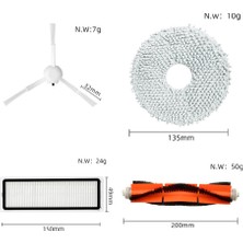 Remedy Xiaomi Robot Vakum X10 + X10 Artı B101GL Yedek Parça Aksesuarları Ana Yan Fırça Hepa Filtre Toz Torbası Paspas Bezi (Yurt Dışından)