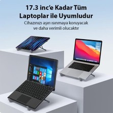 Polham x Tipi Açı ve Yükseklik Ayarlı Ultra Sağlam Alüminyun Laptop Standı, 5 Yükseklik Ayarlı Notebook Standı