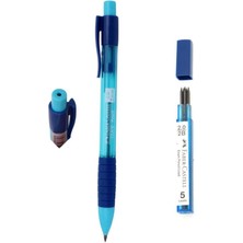 Faber-Castell 2B 2.0 mm Sınav Versatil Kalem + Yedek Kalem Ucu Mavi Renkli Ergonomik Tasarım