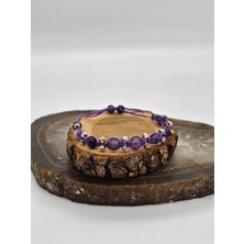 NBS Beautiful Naturel Stones Ametist Örme Dorika Bileklik