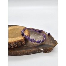 NBS Beautiful Naturel Stones Ametist Örme Dorika Bileklik