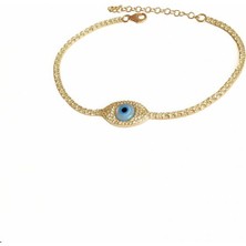 Mistik Silver 2 mm Suyolu Zincirli Opal Göz Gümüş Bileklik