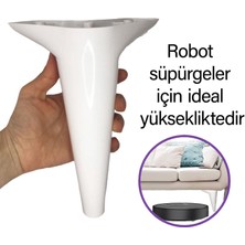 Glaswen Zelve 20 cm Beyaz Lüx Mobilya Kanepe Sehpa Ünite Koltuk Ayağı Baza Ayak