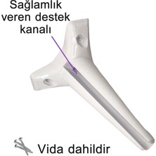 Glaswen Zelve 20 cm Beyaz Lüx Mobilya Kanepe Sehpa Ünite Koltuk Ayağı Baza Ayak