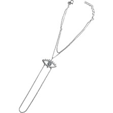 Mistik Silver Ortası Turkuaz Taşlı Göz Gümüş Şahmeran Bileklik - Rodyum