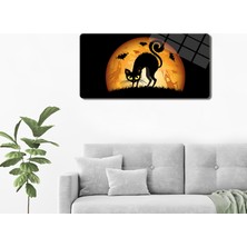Decorita Cam Tablo | Modern Art Serisi | Halloween Cat | 40CM x 80CM