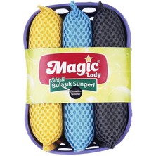 Magic Lady 3lü Set Sihirli Bulaşık Süngeri Çok Renkli