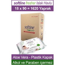 Softline Fresher Sensitive 90 Yaprak 18 Paket Islak Mendil Aloevera Özlü