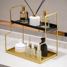 Rarart Concept Siyah & Gold Metal 2 Katlı Organizer - Çok Amaçlı Düzenleyici - Ladder
