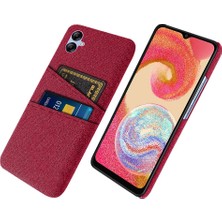 Seashell Digital Samsung Galaxy A04 4g (164.4 x 76.3 x 9.1 Mm) Bez Dokusu Telefon Kasası Çift Kart Yuvaları Çarpma Geçirmez Pc Koruyucu Arka Kapak Kırmızısı (Yurt Dışından)