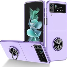 Seashell Digital Samsung Galaxy Z Flip4 Için 5g Ayarlanabilir Kickstand Anti-Drop Katlanır Pc Telefon Kılıfı Araba Montajı Metal Sac-Morası (Yurt Dışından)