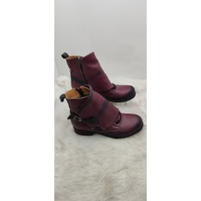 Çiğdem Kundura Çiğdem Gerçek Deri Bordo Kadın Bot (B2B) - Bordo - 40 - ST01188-BORDO-40