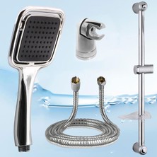 Nzb Duş Seti Sürgülü Banyo Duş Başlığı Seti Fiskiyesi Telefonu Kare Başlık Metal Hortum