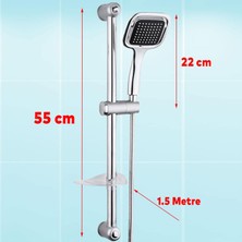 Nzb Duş Seti Sürgülü Banyo Duş Başlığı Seti Fiskiyesi Telefonu Kare Başlık Metal Hortum