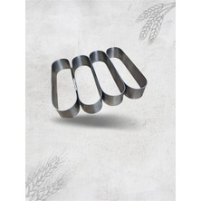 İntime Endüstriyel Mutfak Oval Sandviç Ekmeği Pişirme Kalıbı - 14X4X4 cm Argon Kaynaklı 4'lü OVL-14X4