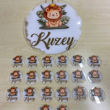 Roseart Şeffaf Pleksi Aslan Figürlü Kapı Süsü ve Magnet ( 20 Adet ) Doğum Günü,sünnet,mevlid Hatırası Magnet