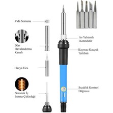 Electrimax 60W Sıcaklık Ayarlanabilir Kalem Havya Lehim Makinası ve Havya Ucu