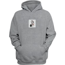The Wert Unisex Fotografçı Baskılı Gri Normal Kalıp Şardonlu Kalın Sweatshirt