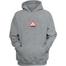 The Wert Unisex Uyku Tabelası Baskılı Gri Normal Kalıp Şardonlu Kalın Sweatshirt