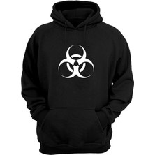 The Wert Unisex Toxic Baskılı Siyah Normal Kalıp Şardonlu Kalın Sweatshirt
