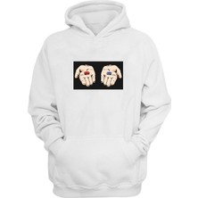 The Wert Unisex Red Pill Or Blue Pill Baskılı Beyaz Normal Kalıp Şardonlu Kalın Sweatshirt